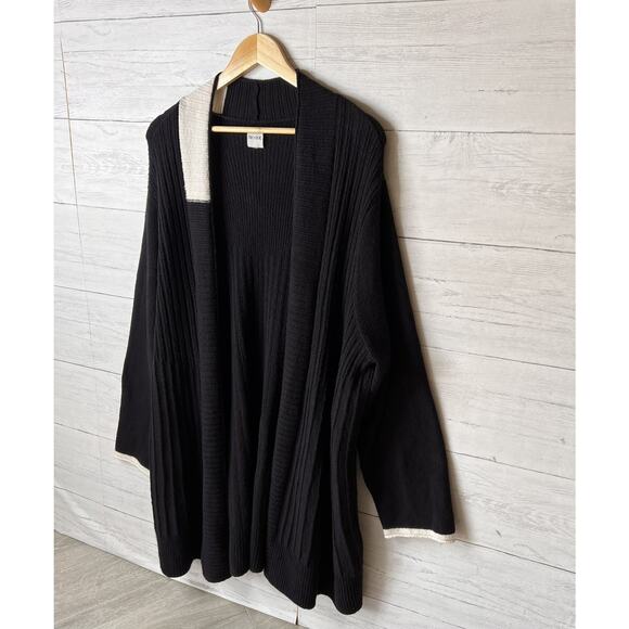 Nic + Zoe Sweater Womens Size XXL Black Onyx Cozy Up Twirl Open Front Cardigan - Picture 4 of 16